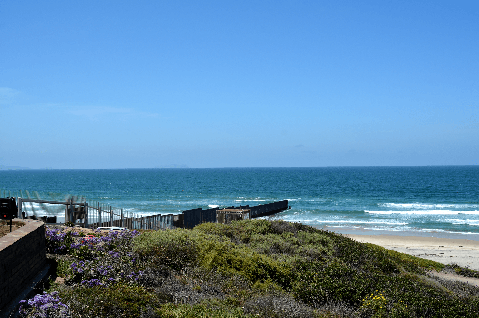 A view of the border fence separating the United States and Mexico from Border Field State Park, San Diego, on May 7, 2018. (Sophia Fang for The Epoch Times)