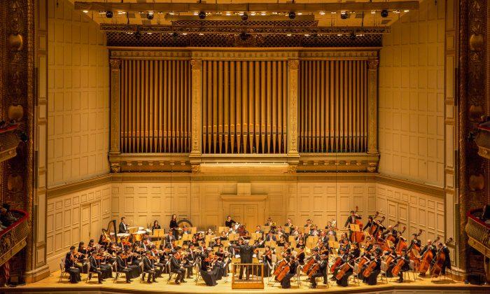 Classical music can improve brain function and reduce stress. It also can evoke a sense of sacredness, inspiring gratitude and reverence. Shen Yun Symphony Orchestra performing at the Boston Symphony Hall on Oct. 13, 2018. (NTD Television)