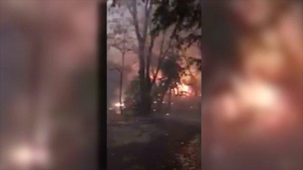 The flames of the Camp Fire came dangerously near Brad Weldon's property. (Screenshot/Fox)