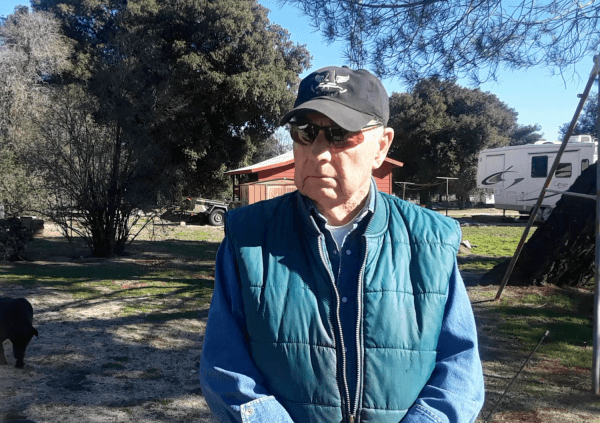 Robert (Bob) Maupin stands on his 250-acre ranch along the U.S.–Mexico border in Boulevard, east San Diego County. (Kimberly Hayek/NTD Television)