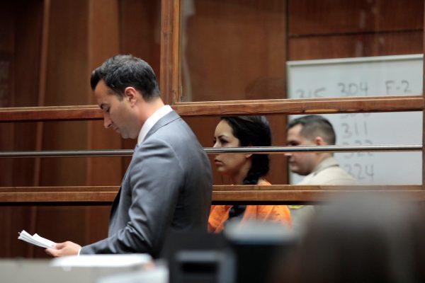 Alondra Ocampo, co-defendant and follower of La Luz del Mundo, a Mexican-based church which prosecutors say has more than 1 million followers worldwide, in the case against Naason Joaquin Garcia, the head of the church is arraigned in a courtroom in Los Angeles, Calif. on June 5, 2019. (Kyle Grillot/REUTERS)