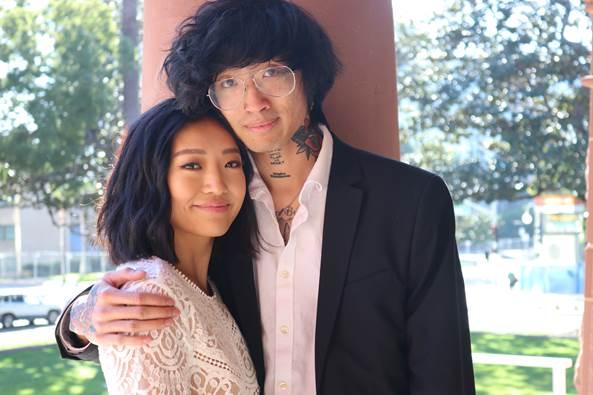 Johnson and Jennifer at the clerk-recorder in Laguna Hills, Calif. on Feb. 14, 2020. (Jamie Joseph/The Epoch Times)