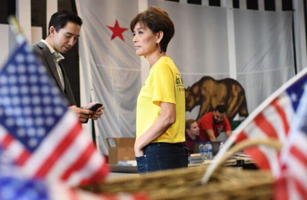 Republican candidate for U.S. Congress Young Kim visits her campaign office in Yorba Linda, Calif., on Oct. 6, 2018. (Robyn Beck/AFP via Getty Images)