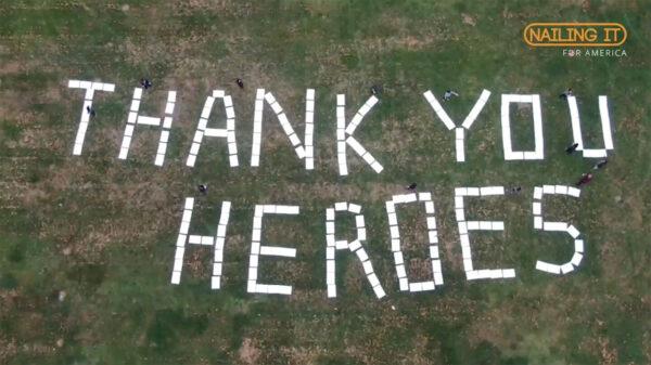 Vietnamese Americans show their gratitude to frontline workers with 1,975 meals and PPEs to commemorate the 45th anniversary of the Vietnam War in Orange County, California on April 30, 2020. (Courtesy of Nailing It For America)