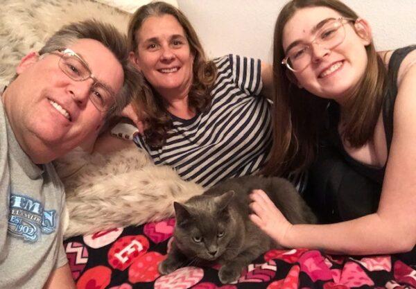 Millicent the cat enjoys her new home with Bob Lynch and his wife, Karen, and daughter, Lauren. (Courtesy of Bob Lynch)