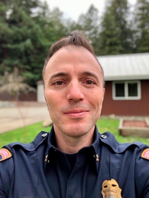 This selfie provided by Justin Silvera shows Silvera, a battalion chief with Cal Fire, after completing a grueling 36 days battling California wildfires to take a 24-hour rest break in Scotts Valley, Calif., on Sept. 14, 2020. (Justin Silvera/Cal Fire Local 2881 via AP)