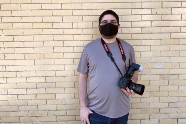 James Anargirou stands in Orange, Calif., on Oct. 29, 2020. (Jack Bradley/The Epoch Times)
