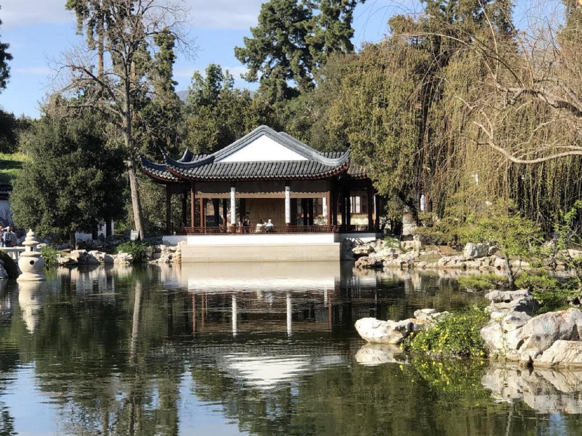 A teahouse welcomes visitors to the Chinese Garden at the Huntington Library, Art Museum, and Botanical Gardens in San Marino, Calif. (Courtesy of Bill Neely)
