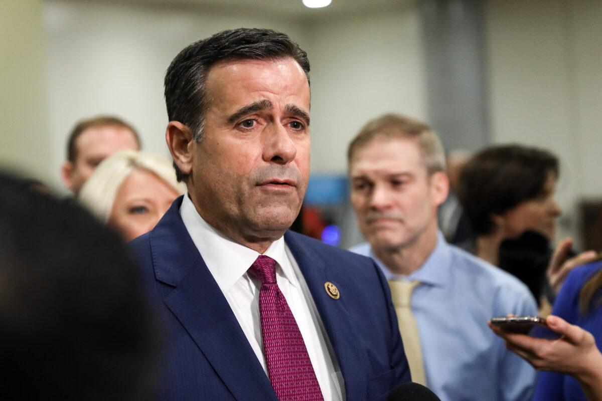 John Ratcliffe speaks to the media at the Capitol in Washington on Jan. 27, 2020. (Charlotte Cuthbertson/The Epoch Times)