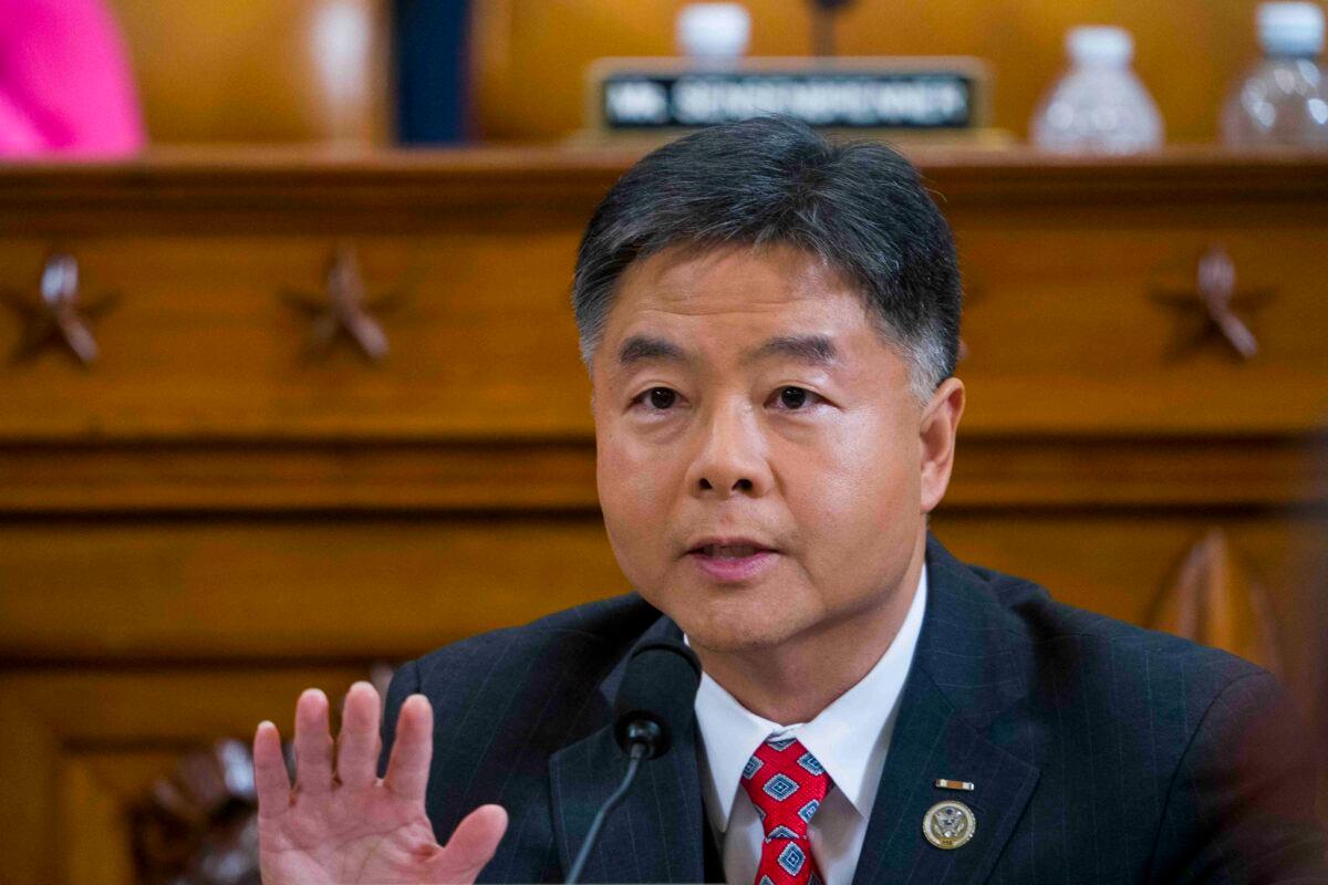 Rep. Ted Lieu (D-Calif.) speaks in Washington on Dec. 9, 2019. (Doug Mills/Pool/AFP via Getty Images)
