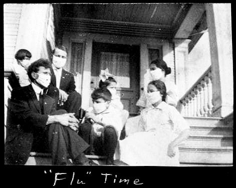 Reverend Samuel Hilgenfeld and his family sit in front of their mortuary in Anaheim, Calif., in 1918. (Courtesy of Becky Areias)