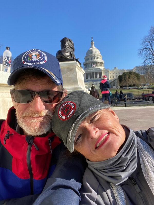 Diana Davis and her husband, Wayne Acker Jr., pose in front of the Capitol building in Washington, D.C., on Jan. 7, 2021. (Courtesy of Diana Davis)