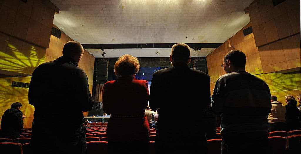 Members of Alcoholics Anonymous take part in a meeting in Moscow, on Dec. 1, 2012. (YURI KADOBNOV/AFP via Getty Images)