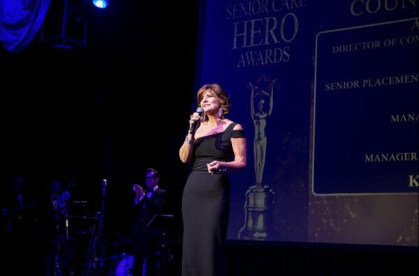 Susan Papiri speaks at a Senior Care Hero Awards ceremony in 2018. (Courtesy of Susan Papiri)
