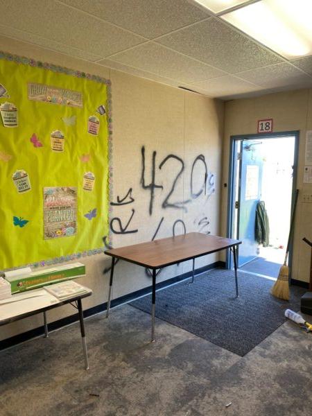 Whittier Elementary School in Costa Mesa was damaged by vandals. (Submitted photo)