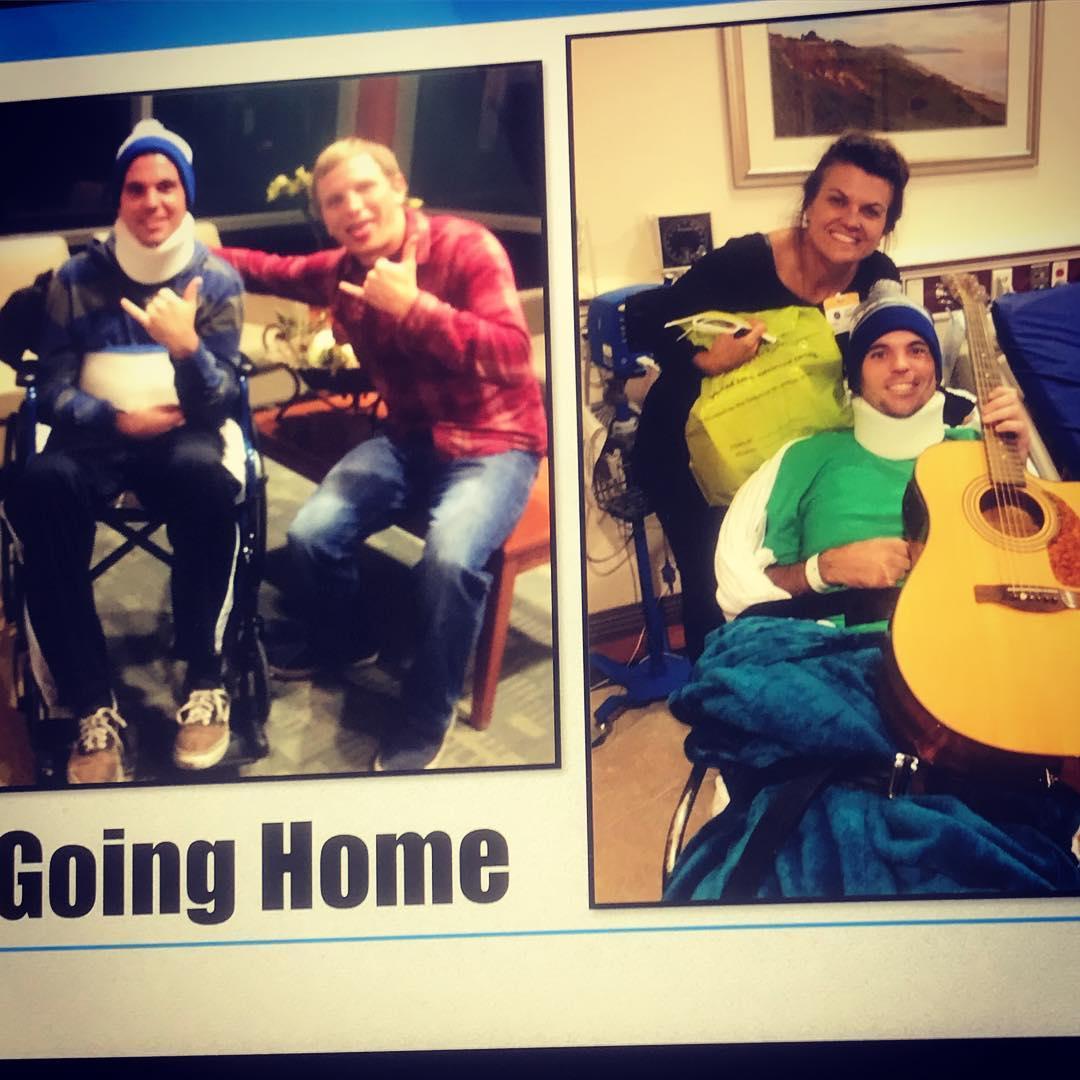 Byron Remeyer is shown recovering from a serious car accident in pictures posted on social media, in an undated photo. (John Fredricks/The Epoch Times)