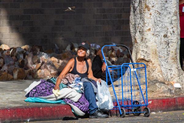 Skid Row in Los Angeles on June 9, 2021. (John Fredricks/The Epoch Times)