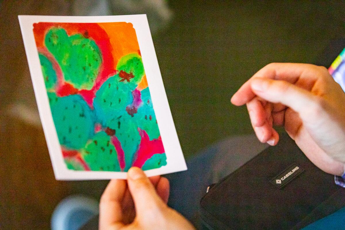 Artwork painted by Julie Inman at her apartment complex in Irvine, Calif., on Aug. 24, 2021. (John Fredricks/The Epoch Times)