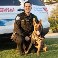 Laguna Beach's K-9 Ranger with his handler, Cpl. Zachary Fillers. (Courtesy of the Laguna Beach Police Department)