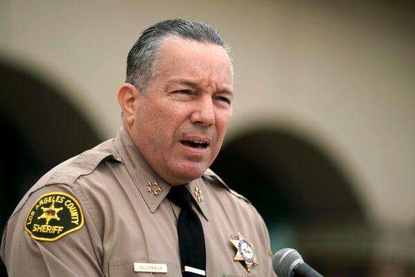 Then-Los Angeles County Sheriff Alex Villanueva speaks at a press conference in Los Angeles on Sept. 10, 2020. (Jae C. Hong/AP Photo)