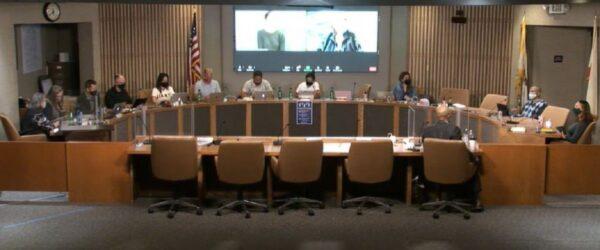 In this image from video, the San Francisco Board of Education meets in San Francisco on Oct. 12, 2021. (City of San Francisco via The Epoch Times)