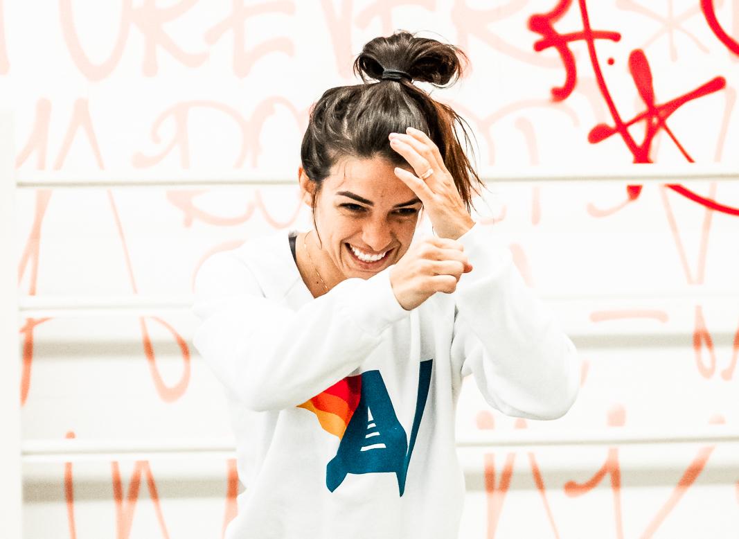 UFC fighter Mackenzie Dern, the No. 5-ranked contender in the world at 115 pounds, works out at the RVCA Training Center in Costa Mesa, Calif. (Courtesy Joseph Baura)