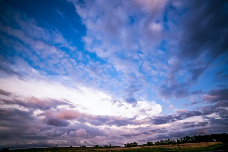 The different cloud formations catch the eye as a storm passes over rural Douglas County in Kansas (Cat Rooney)