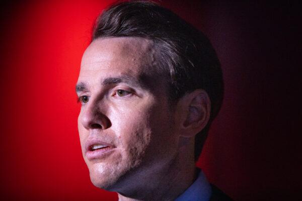 California Assemblyman Kevin Kiley speaks to reporters at The Nixon Library in Yorba Linda, Calif., on Aug. 4, 2021. (John Fredricks/The Epoch Times)