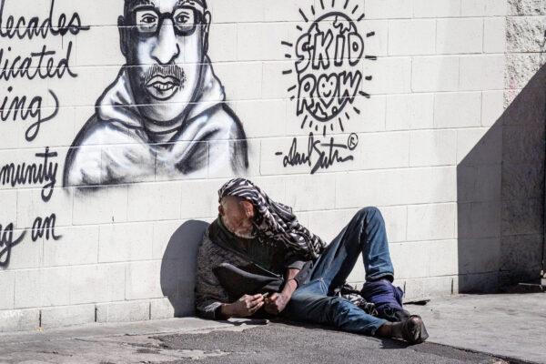 Skid Row in Los Angeles, Calif., on June 9, 2021. (John Fredricks/The Epoch Times)