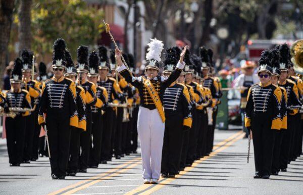 Southern Californians partake in the 55th Annual Patriots Day Parade in Laguna Beach, Calif., on March 5, 2022. (John Fredricks/The Epoch Times)