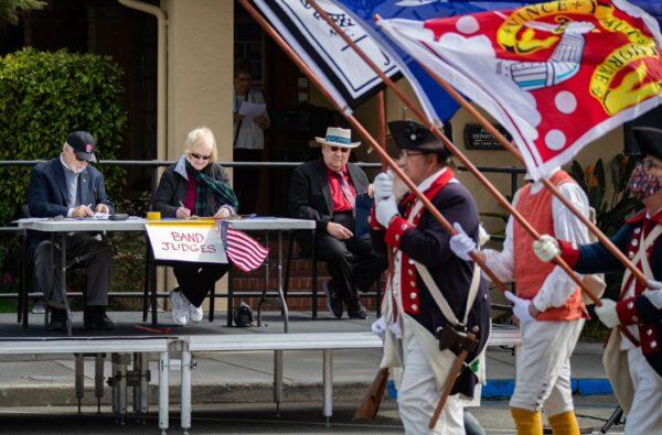 Southern Californians partake in the 55th Annual Patriots Day Parade in Laguna Beach, Calif., on March 5, 2022. (John Fredricks/The Epoch Times)