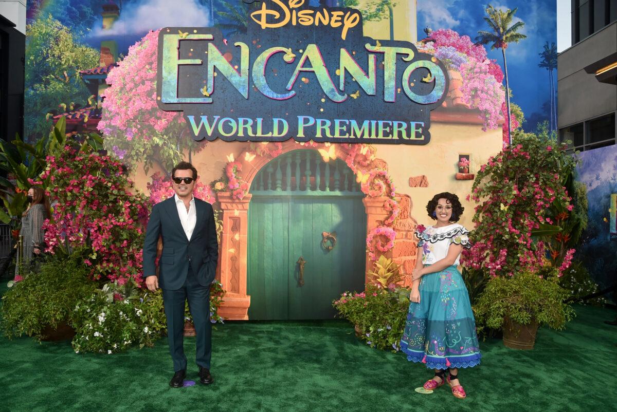 John Leguizamo (L) attends the world premiere of Walt Disney Animation Studios' Encanto at El Capitan Theatre in Hollywood, Calif., on Nov. 3, 2021. (Alberto E. Rodriguez/Getty Images for Disney)