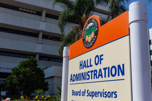 The Orange County Board of Supervisors meets in Santa Ana, Calif., on Aug. 25, 2020. (John Fredricks/The Epoch Times)