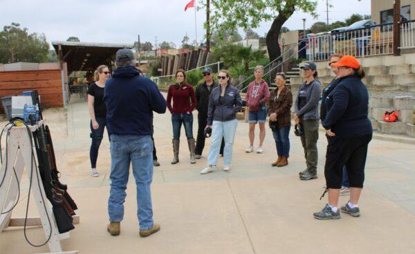 Training at a #NotMeSD group event at Lemon Grove Rod & Gun Club in Alpine, Calif., on April 2, 2022. (Courtesy of Supervisor Joel Anderson’s Office)
