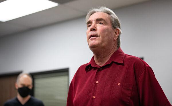 Orange County Coastkeeper Ray Hiemstra discusses the implications of the proposed Poseidon desalination plant in Costa Mesa, Calif., on May 11, 2022. (John Fredricks/The Epoch Times)