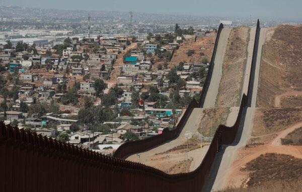 View of the U.S.-Mexico border wall in Otay Mesa, Calif., on Aug. 13, 2021. (Sandy Huffaker/AFP via Getty Images)