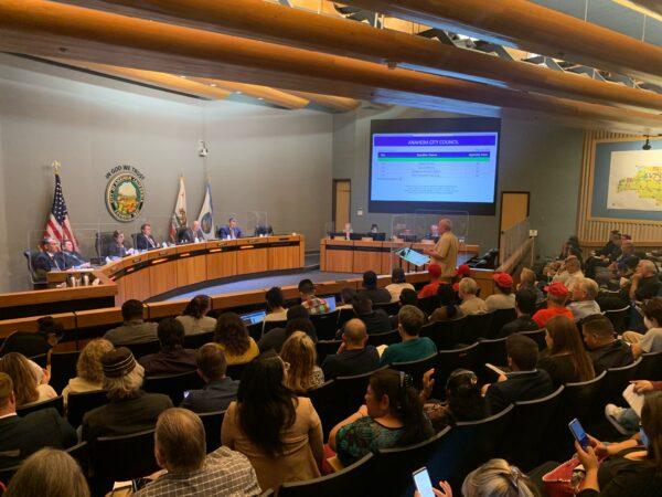 Anaheim City Hall in Anaheim, Calif., on May 24, 2022. (John Fredricks/The Epoch Times)