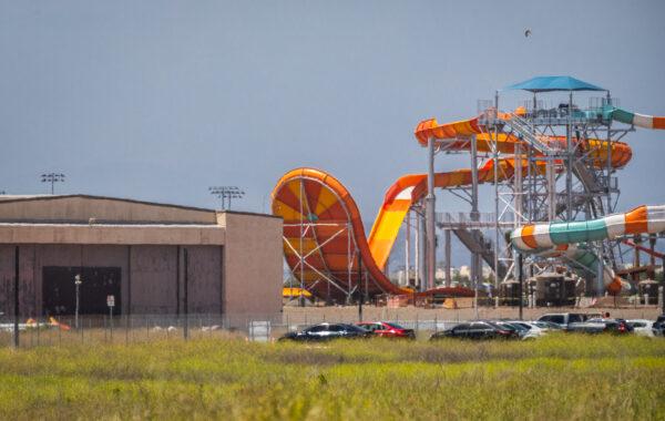 Construction enters the final phases of Wild Rivers water park in Irvine, Calif., on June 2, 2022.(John Fredricks/The Epoch Times)