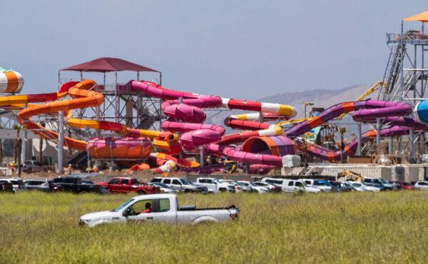 Construction enters the final phases of Wild Rivers water park in Irvine, Calif., on June 2, 2022.(John Fredricks/The Epoch Times)