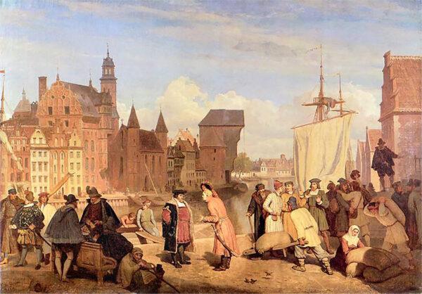 "Danzig in the 17th century, a port of the Hanseatic League" by Wojciech Gerson. (Public Domain)