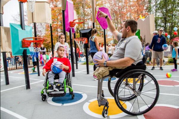 A bank-shot basketball court. (Courtesy of the City of Irvine)
