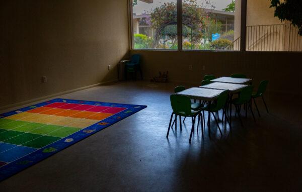 An elementary school classroom in Orange, Calif., on March 11, 2021. (John Fredricks/The Epoch Times)