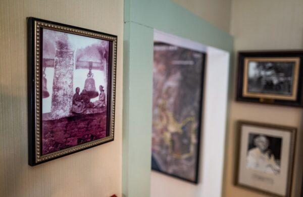 Historical photos line the walls of the San Juan Capistrano Historical Society in San Juan Capistrano, Calif., on Aug. 16, 2022. (John Fredricks/The Epoch Times)