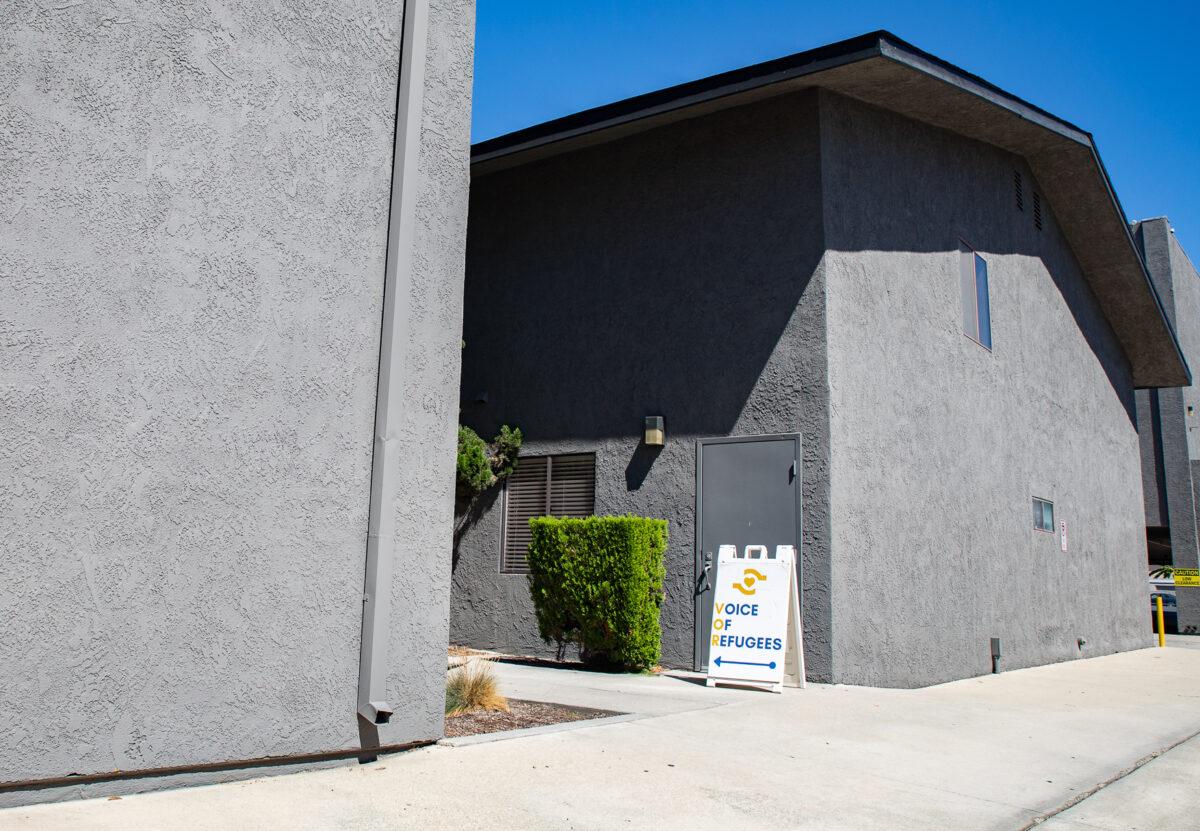 The Voice of Refugees offices in Anaheim, Calif., on Sept. 21, 2022. (John Fredricks/The Epoch Times)