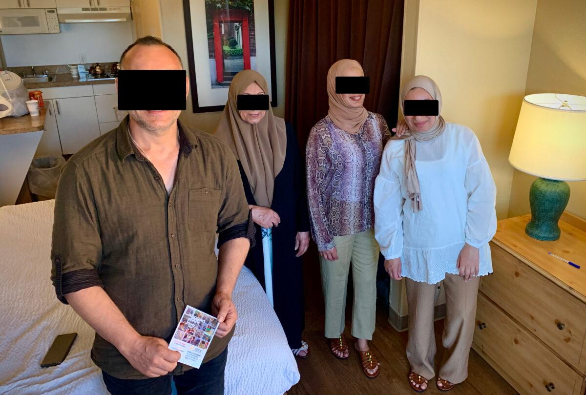 A refugee family from Iraq is assisted by Voice of Refugees in Irvine, Calif., on Sept. 22, 2022. (John Fredricks/The Epoch Times)