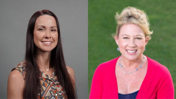 Danielle Mills (L) and Michelle Murphy. (L-R: Sophie Li/The Epoch Times; Courtesy of Michelle Murphy)