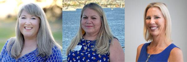 Area 7 incumbent Ashley Anderson (L), Vicky Rodriguez (C), and Kristen Seaburn. (L-R: Courtesy of Ashley Anderson and Vicky Rodriguez; Hau Nguyen/The Epoch Times)