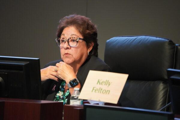 Councilwoman Rebecca "Beckie" Gomez attends a candidate forum in Tustin, Calif., on Oct. 17, 2022. (Rudy Blalock/The Epoch Times)