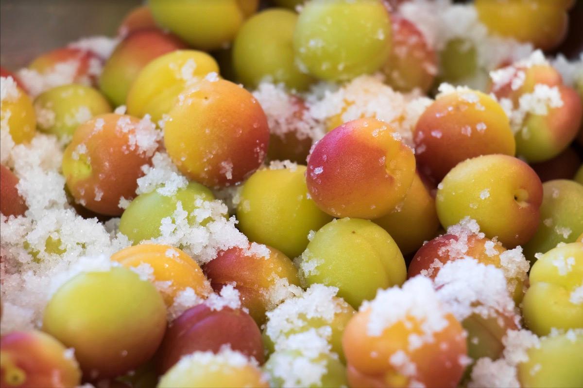 Umeboshi in salt. (Shutterstock)