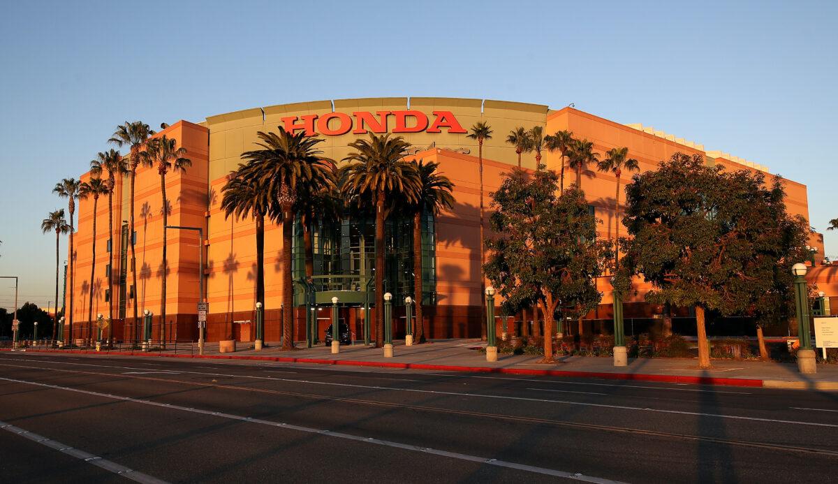 A view of the Honda Center in Anaheim, Calif., on Jan. 18, 2021. (Sean M. Haffey/Getty Images)